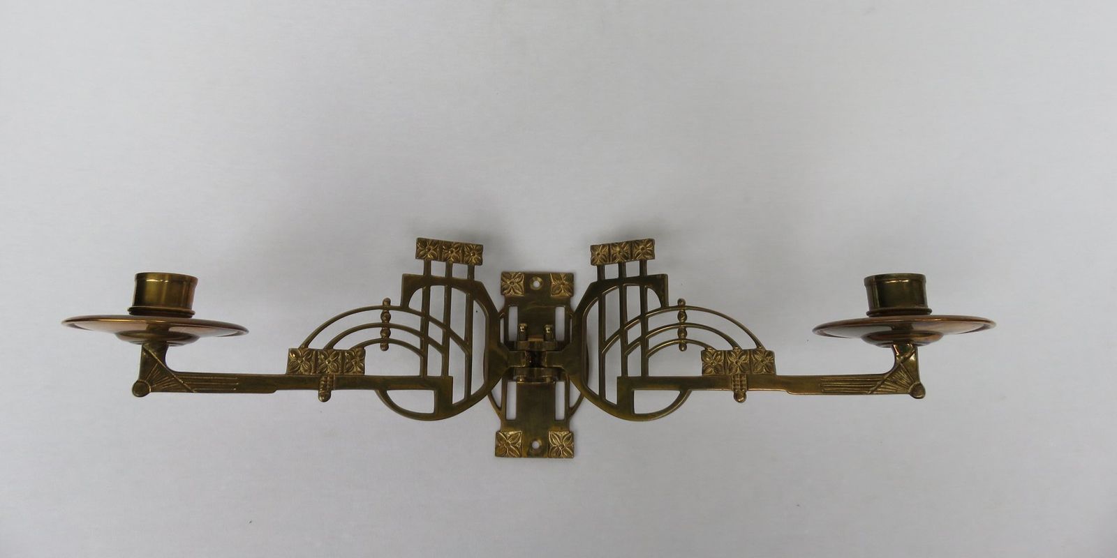 Art Nouveau Brass Piano Candleholders, Set Of 2 photo buy