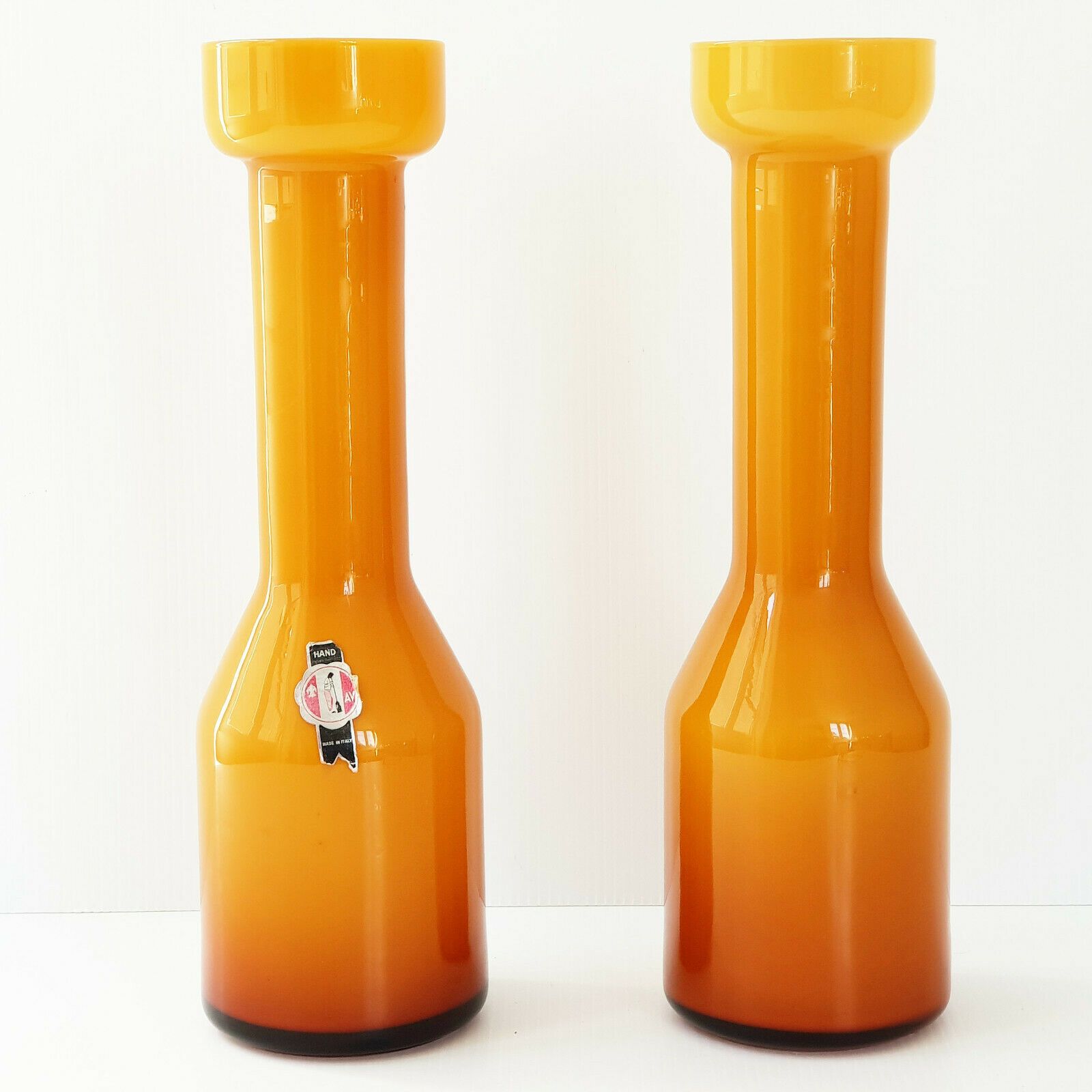 Magnificent Pair Of Italian Vases Av Mazzega Murano 1960 Vintage Carlo Nason?