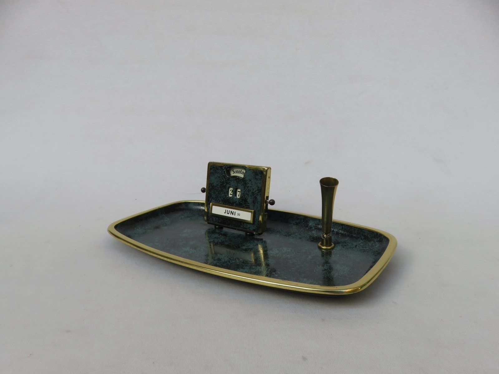 Art Deco Bauhaus Writing Tray With Perpetual Calendar And Pen Holder From Jakob Maul photo for sale
