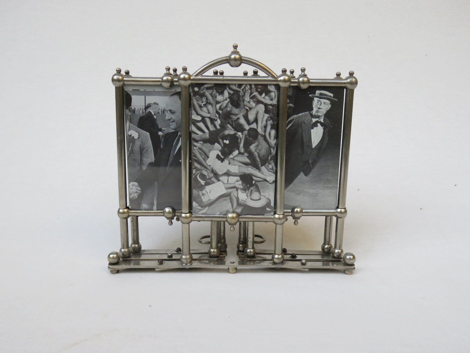 Art Nouveau Nickel Plated Picture Frame For 5 Photos photo for sale