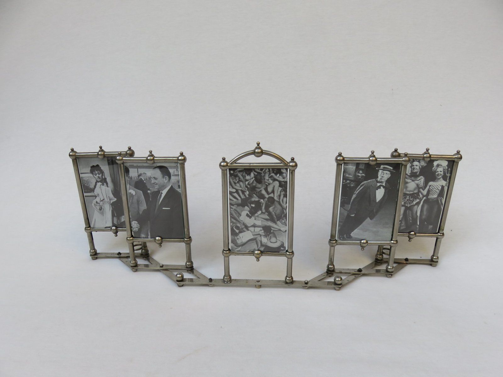 Art Nouveau Nickel Plated Picture Frame For 5 Photos photo Home Decor