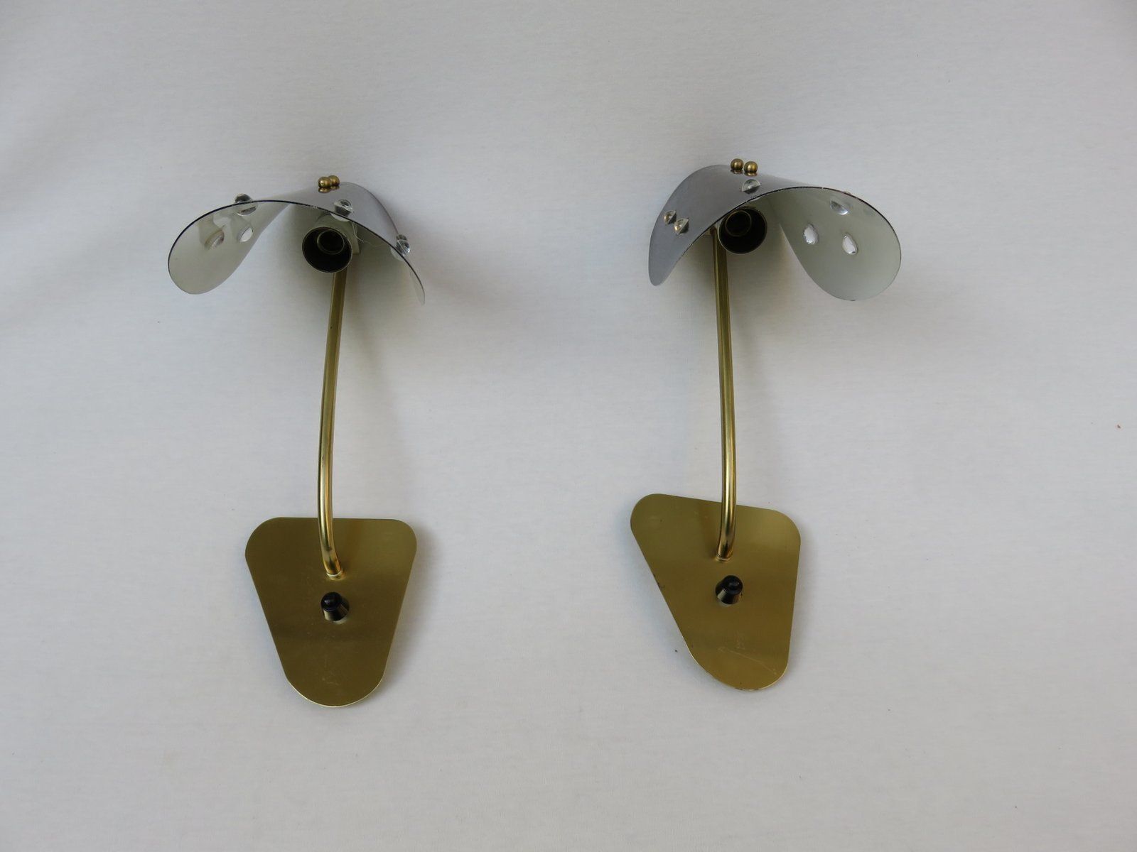 Extraordinary Italian Brass, Black Lacquered Aluminum, And Glass Bead Sconces, 1950s, Set Of 2 photo Lighting