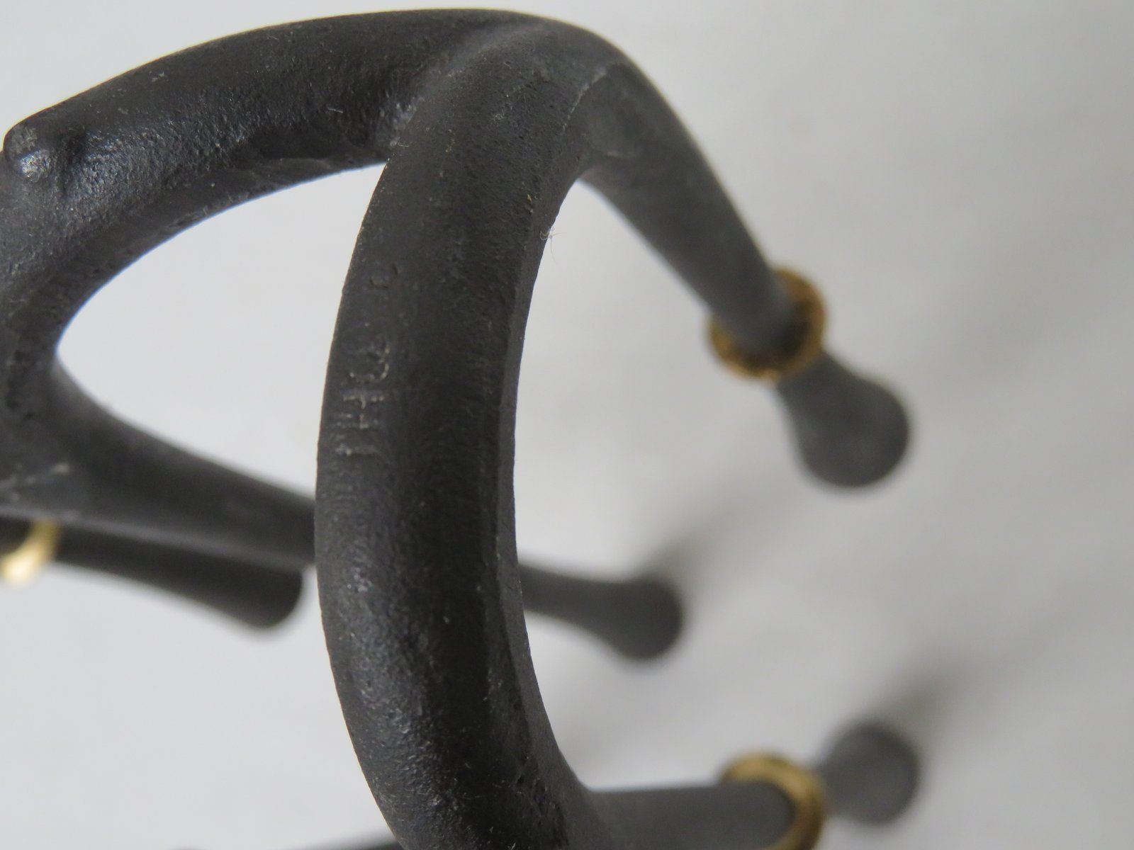 photo for sale Cast Iron And Brass Candleholders By Jens Quistgaard For Dansk Designs, 1960s, Set Of 2