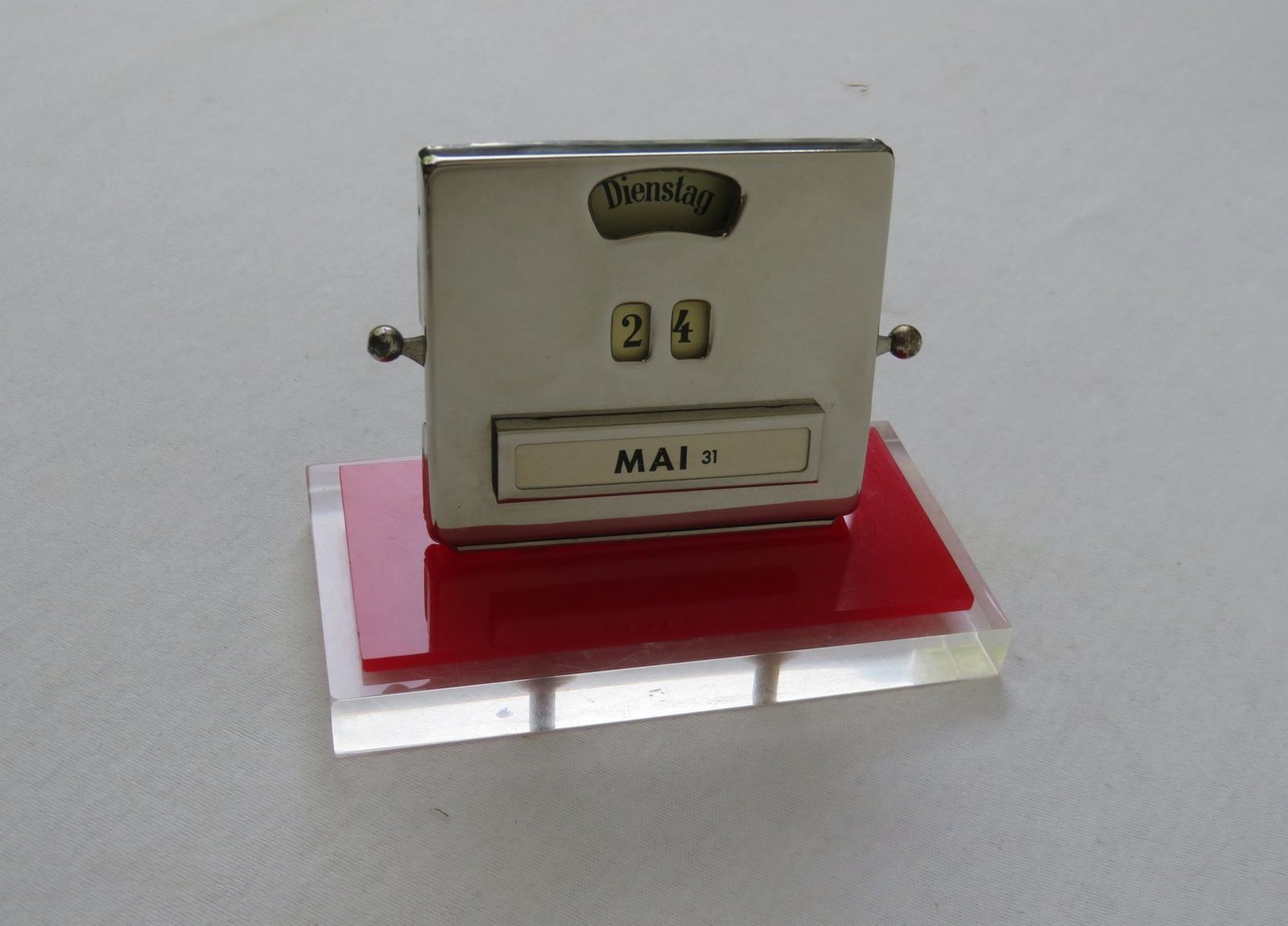 Art Deco Plexiglass And Chrome Plated Perpetual Calendar From Jakob Maul photo Home Decor