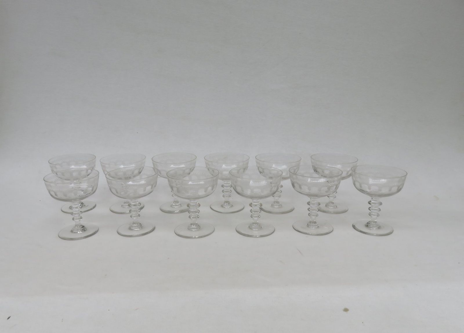 Antique French Champagne Glasses, Set Of 12 photo 1638.8