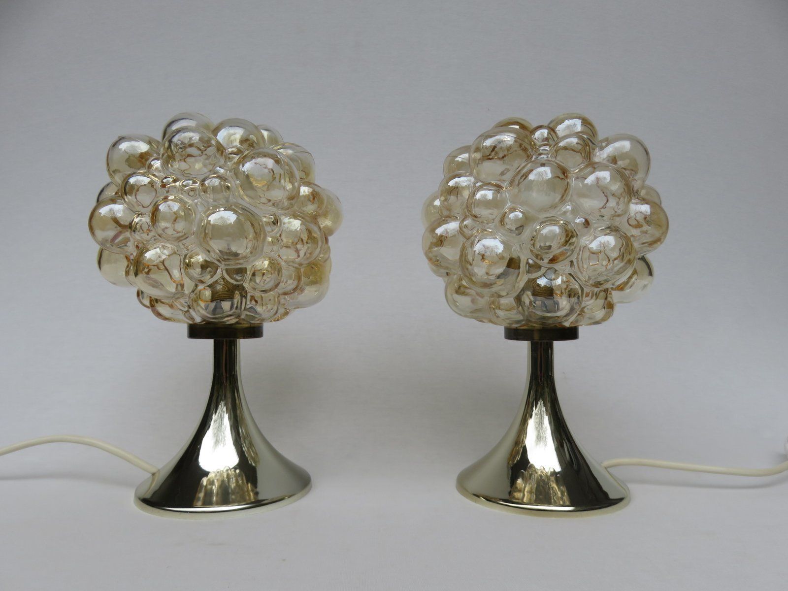 Bubble Glass Table Lamps By Helena Tynell For Limburg, 1960s, Set Of 2
