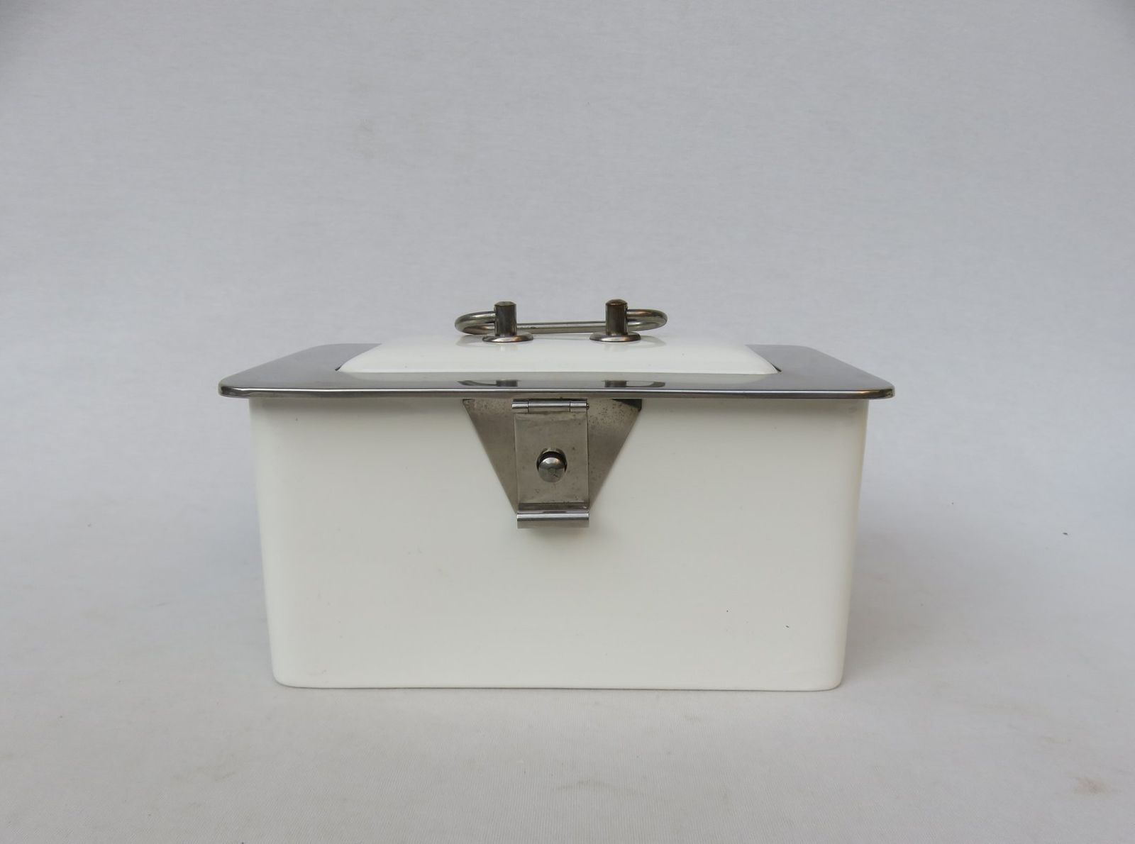 Art Deco Nickel Plated & Ceramic Confectionary Box photo furniture