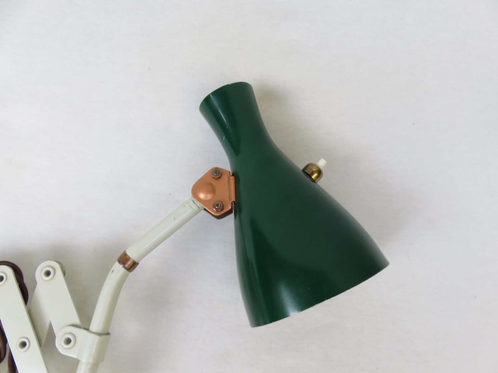 Extraordinary Green And Beige Scissor Lamp From Helo Leuchten, 1960s photo vintage
