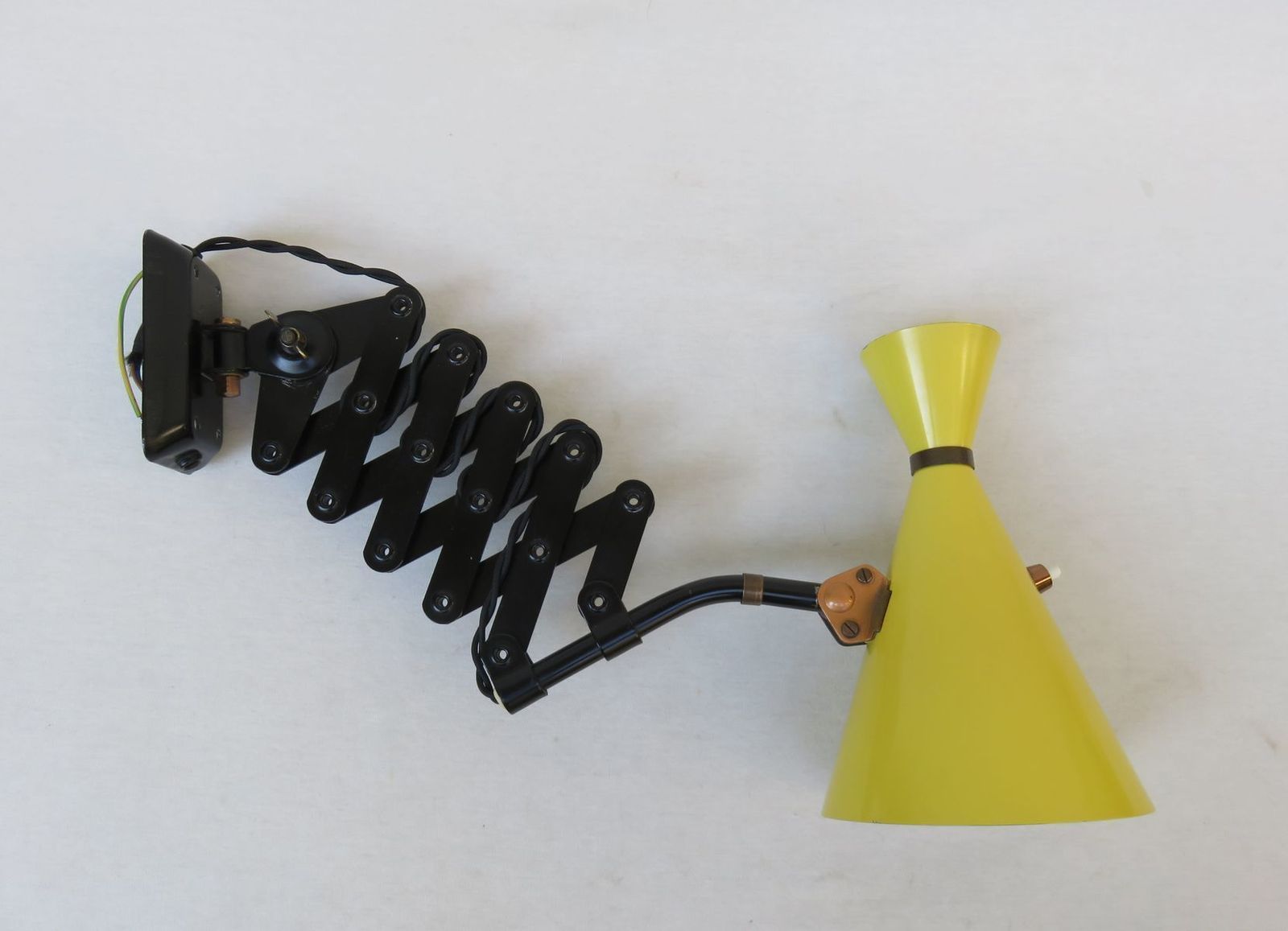 Extraordinary Yellow And Black Scissor Light From Helo Leuchten, 1960s photo Lighting