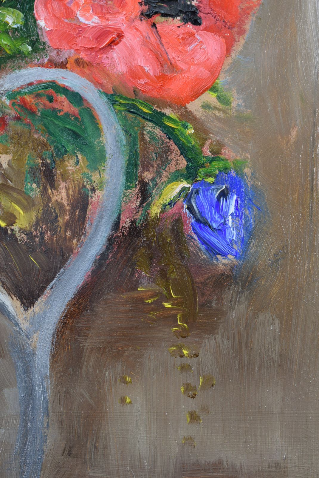 Floral Still Life Vintage Oil Painting Bunch Flowers photo Art