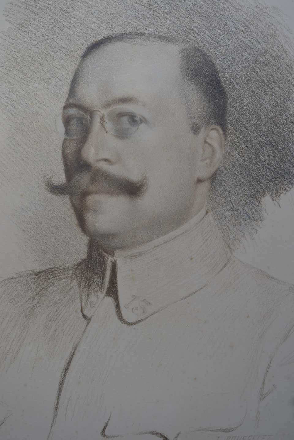 Unknown French School, Portrait Of An Officer, 1915, Pastel On Paper 1915 photo furniture