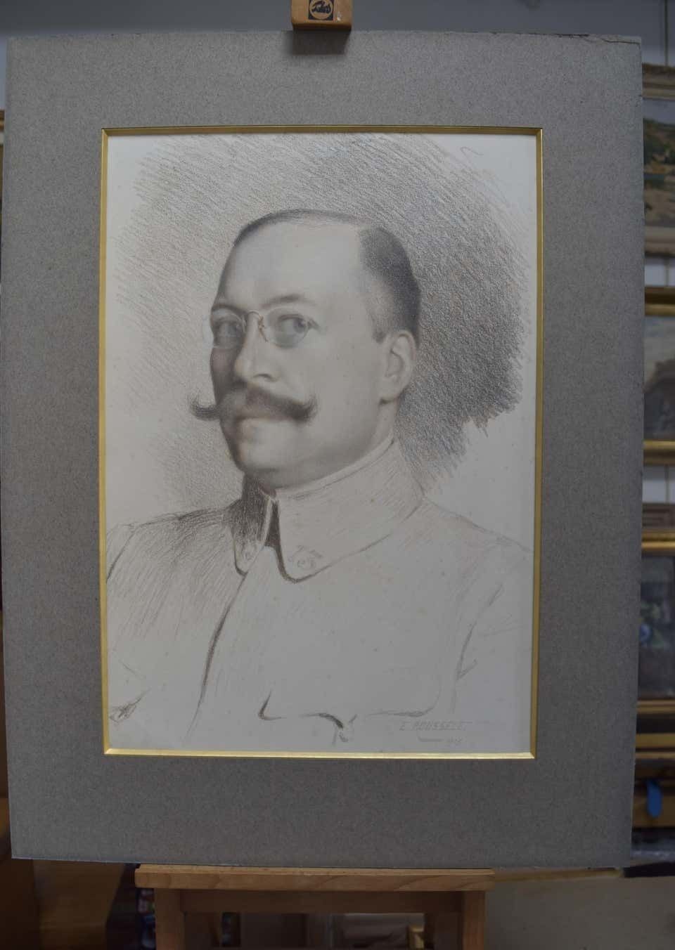 Unknown French School, Portrait Of An Officer, 1915, Pastel On Paper 1915