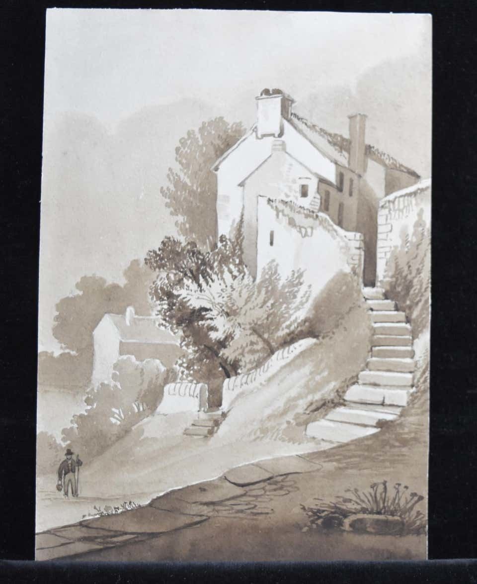 France 19th Century, A Set Of 6 Drawings, Landscapes And Farms, Ink Wash On Pape 1843 photo 359.0