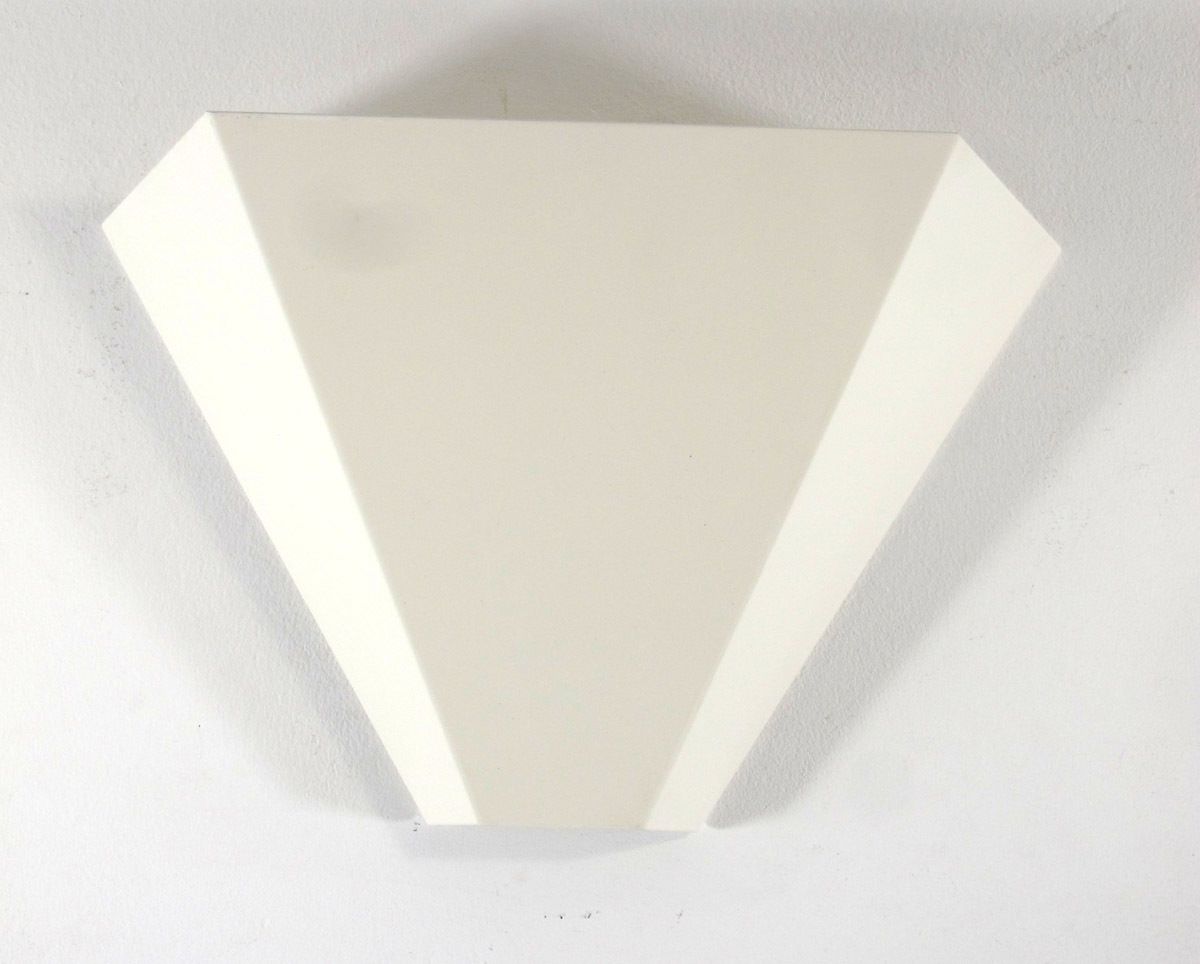 2 Geometrische Vintage Witte Design Wandlampen photo for sale