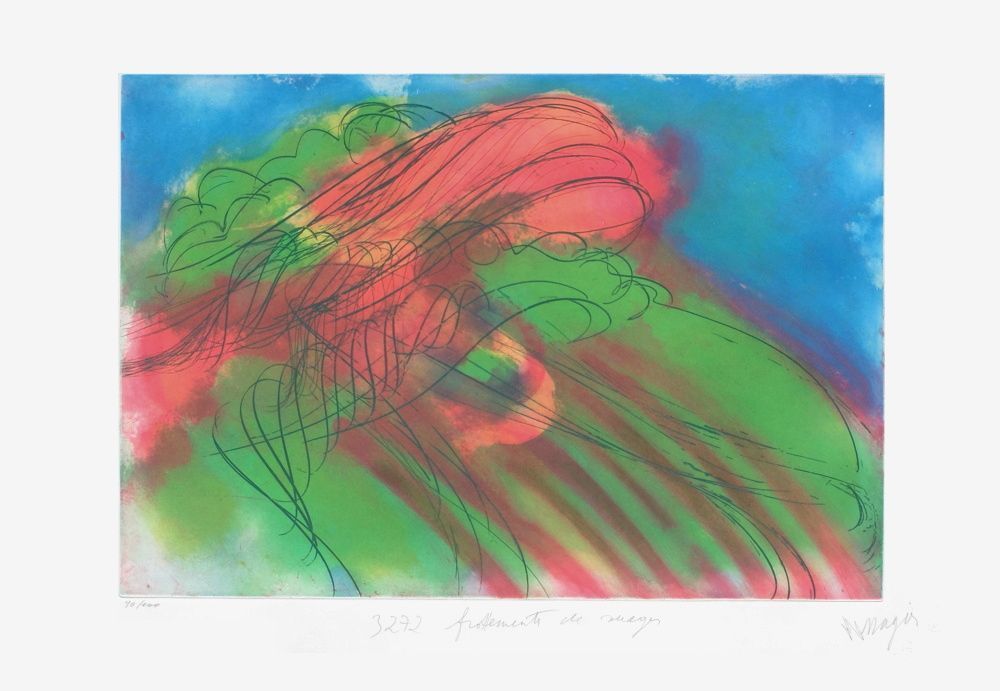 Jean Messagier Ap232 3272 Frottements De Nuages 1974