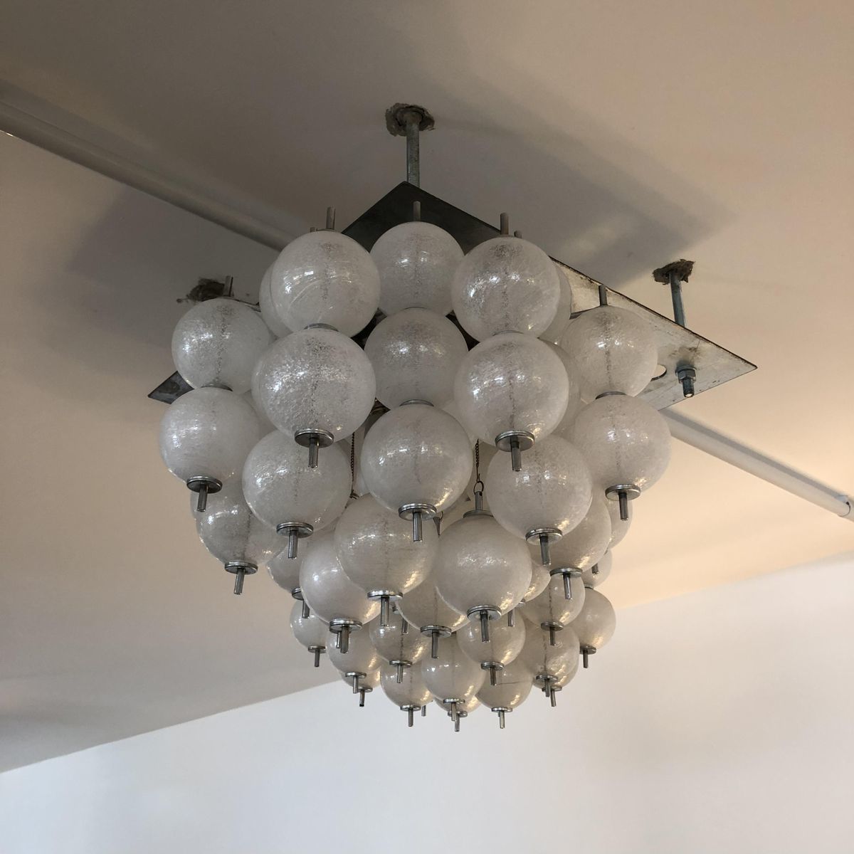 Murano Pulegoso Glass Chandeliers From Mazzega, 1970s, Set Of 2 photo Lighting