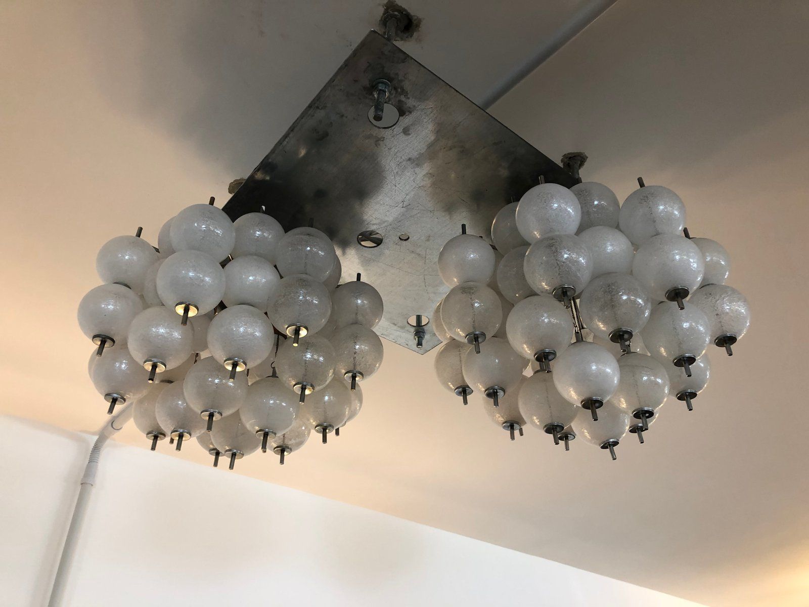 Murano Pulegoso Glass Chandeliers From Mazzega, 1970s, Set Of 2 photo 3988.31