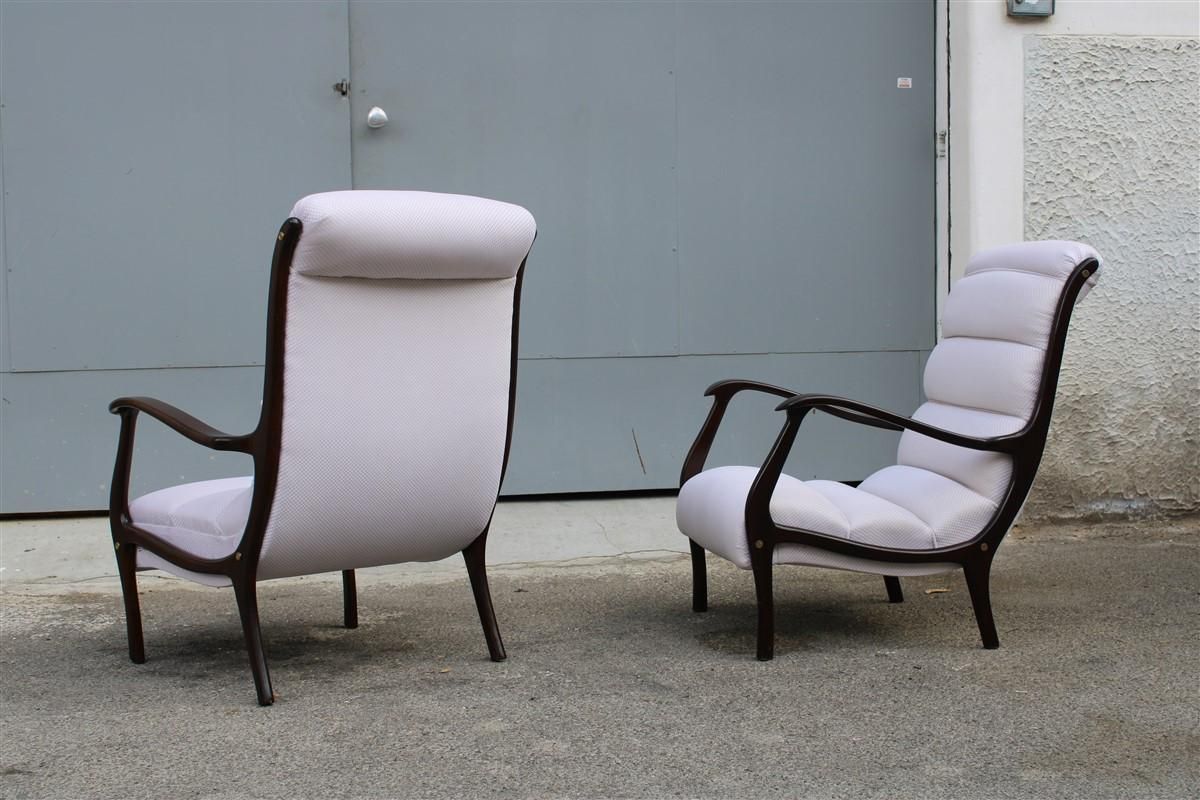 photo furniture Pair Of Midcentury Italian Armchairs Curved Arredamenti Corallo Made In Italy