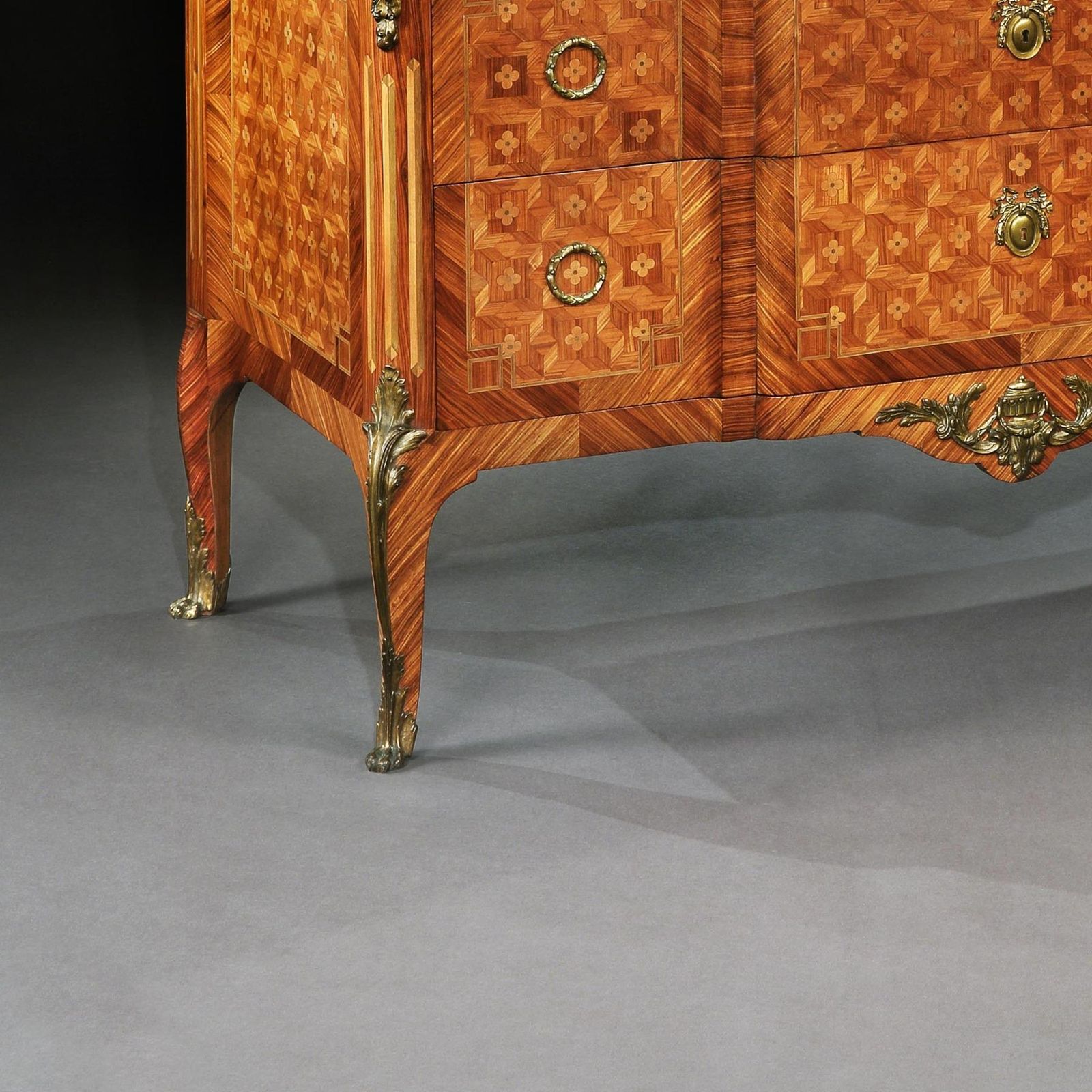 Late 19th C French Gilt Bronze Mounted Tulipwood And Kingwood Marble Topped Commode photo 11328.0