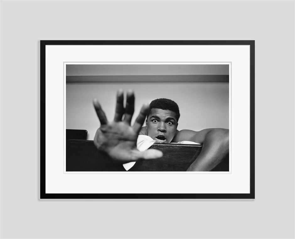 'Give Me Five' Muhammad Ali Oversized Silver Gelatin Print Framed In Black