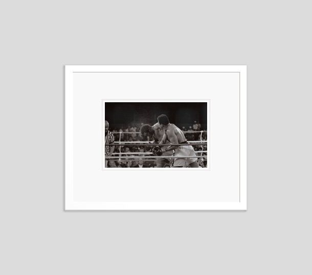 'Muhammad Ali Smashes George Foreman' 1974 Archival Pigment Print Framed In White