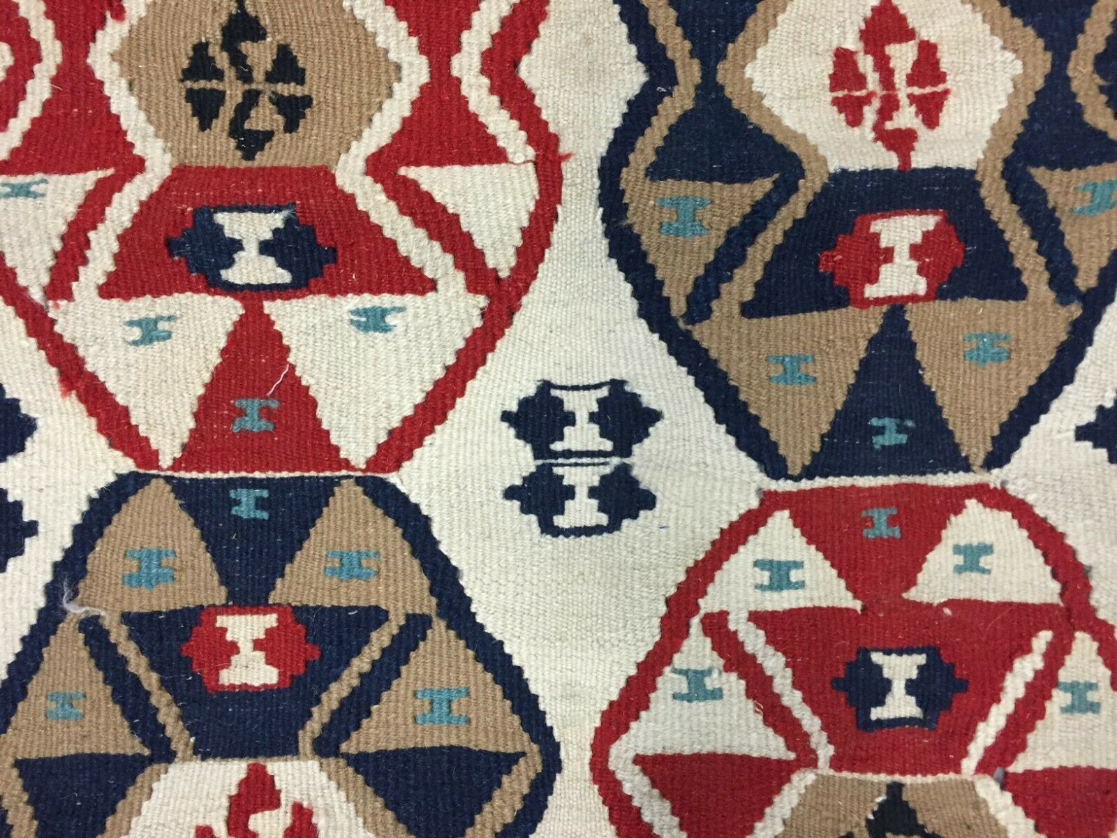Vintage Turkish Kilim 190x96 Cm Wool Kelim Rug Red Green Beige Navy Blue Medium photo buy