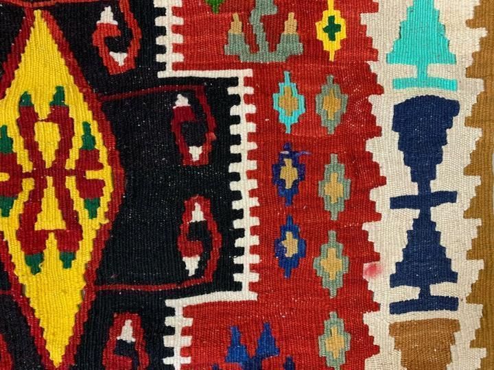 Small Vintage Turkish Kilim 180x93 Cm Wool Kelim Rug Red photo vintage