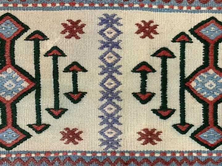 Small Vintage Turkish Kilim 145x80 Cm Wool Kelim Rug Red Beige Black photo buy