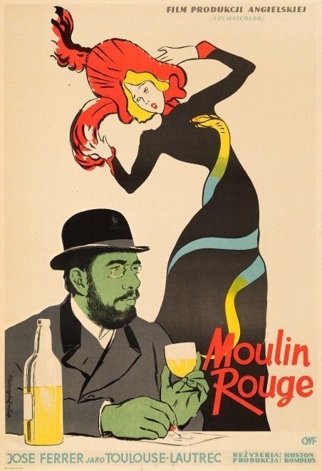 Moulin Rouge Original Vintage Polish Film Poster By Lucjan Jagodzinski, 1957