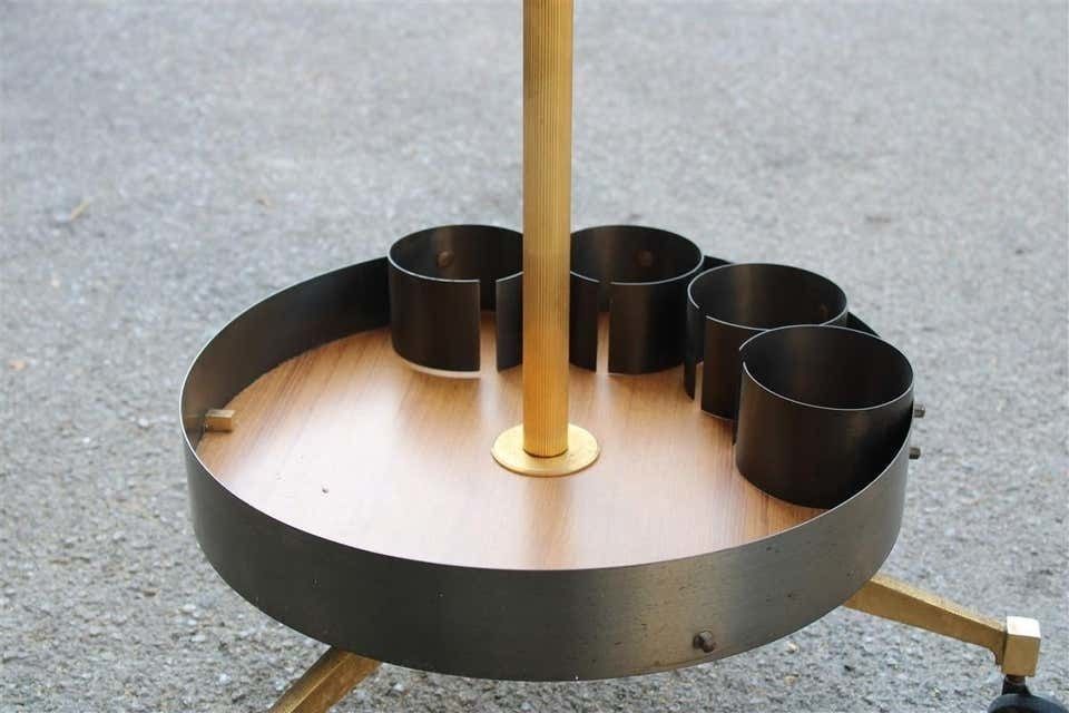 photo buy Round Bar Trolley In Brass Curved Steel Italian Midcentury Design