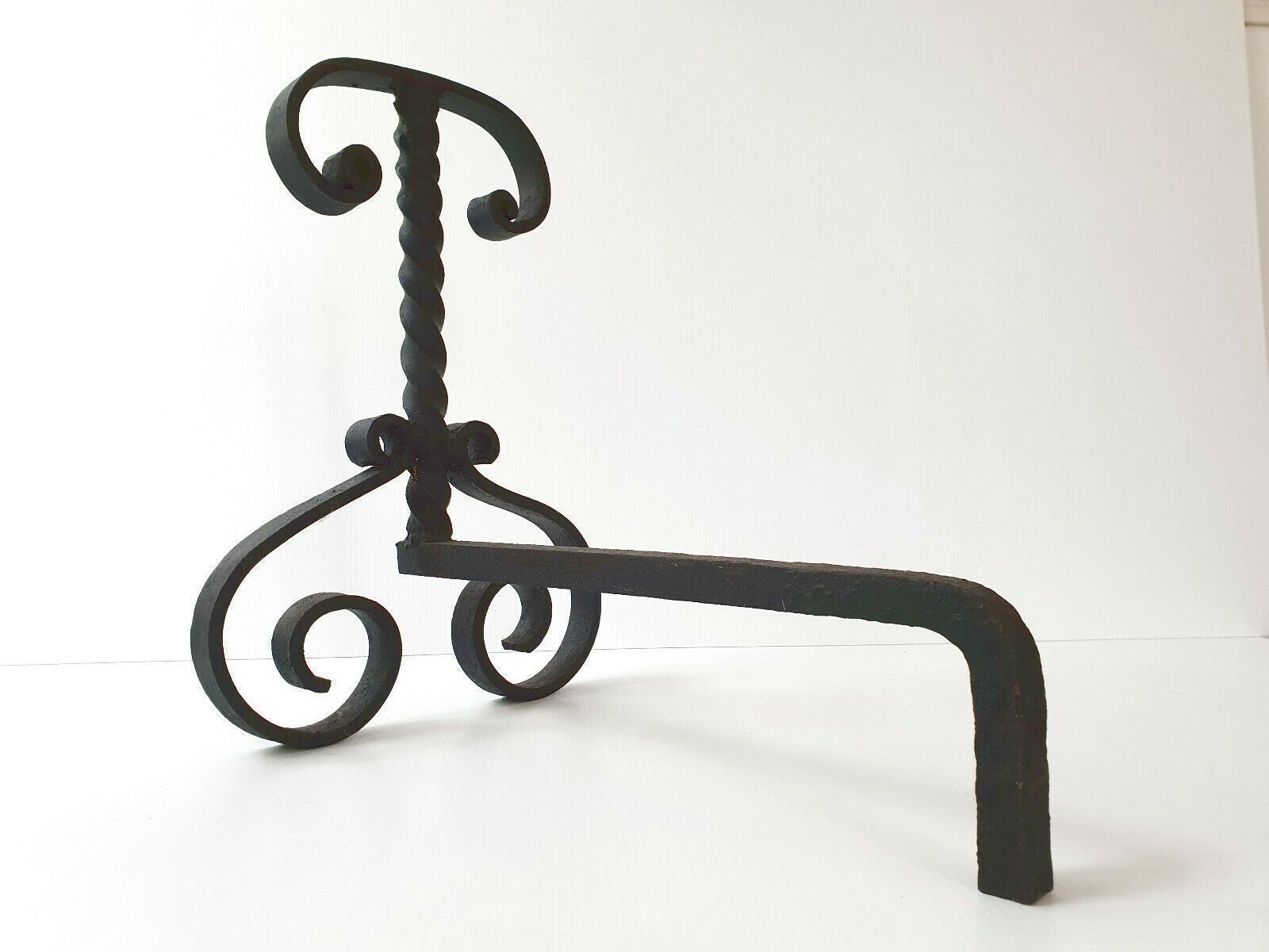 Pair Of Modernist Chenets In Cast Iron 1960 1970 Vintage 60s 70s 60's 70's photo Home Fixtures