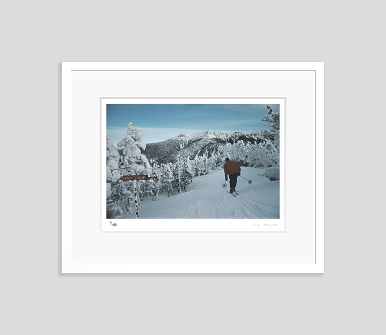 'Skiing At Cannon Mountain' Slim Aarons C Type Print Framed In White