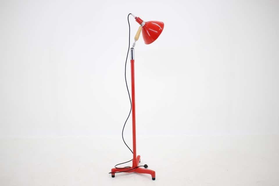 Big Midcentury Adjustable Industrial Style Floor Lamp 1950s