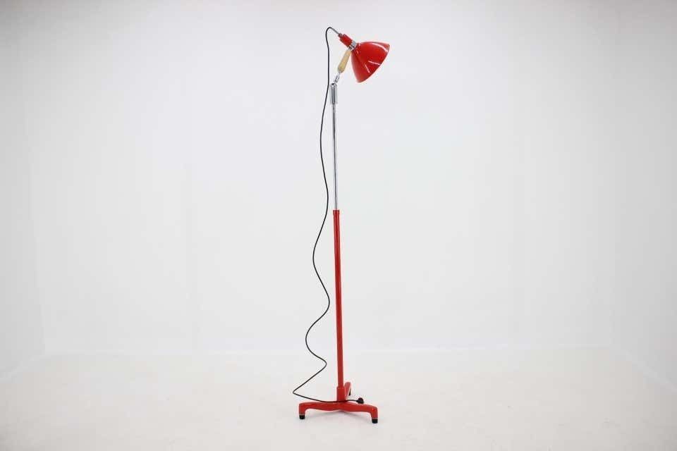 Big Midcentury Adjustable Industrial Style Floor Lamp 1950s photo for sale