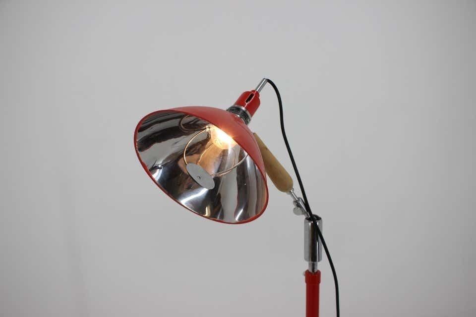Big Midcentury Adjustable Industrial Style Floor Lamp 1950s photo vinterior