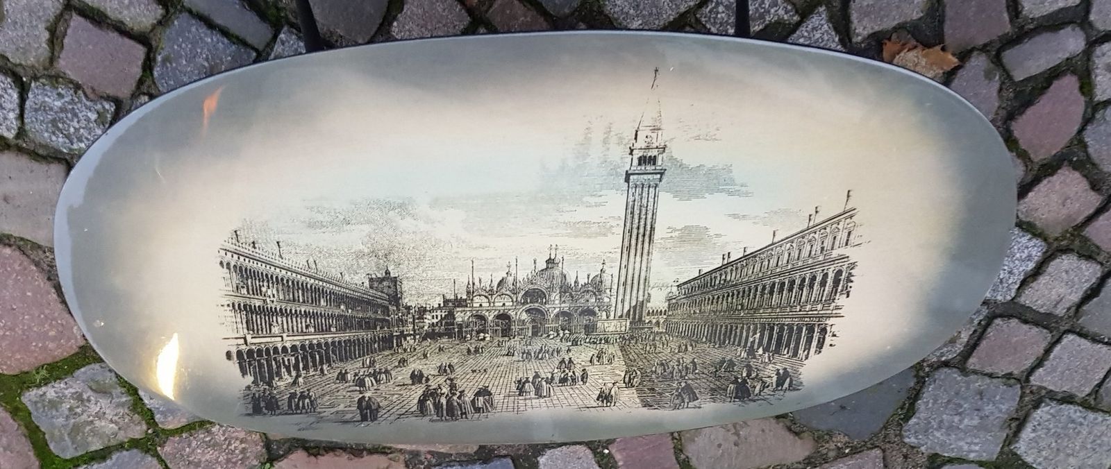 Italian Coffee Table With A Picture Of The Piazza San Marco photo for sale