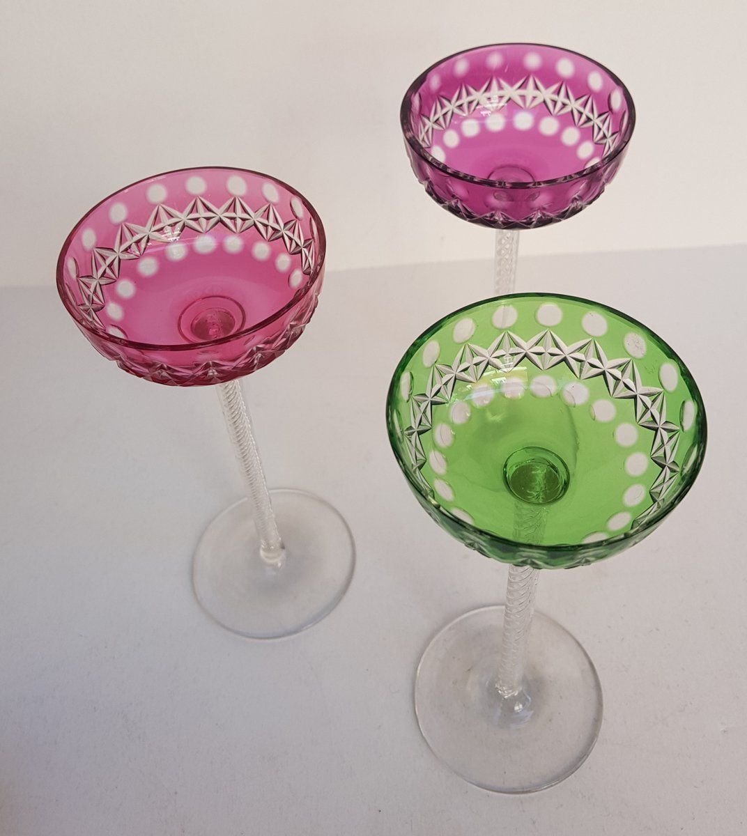 Antique Liquor Glasses With Filigree Edges From Josephinenhütte, Set Of 3 photo vinterior