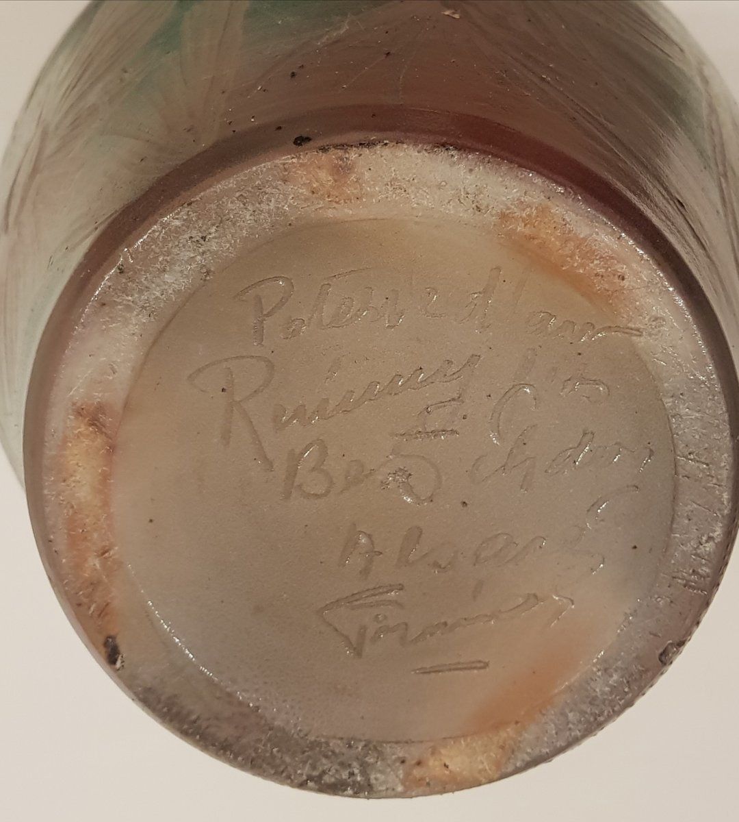 Floral Art Nouveau Earthenware Vase By Remmy Fils Betschdorf Alsace photo vinterior
