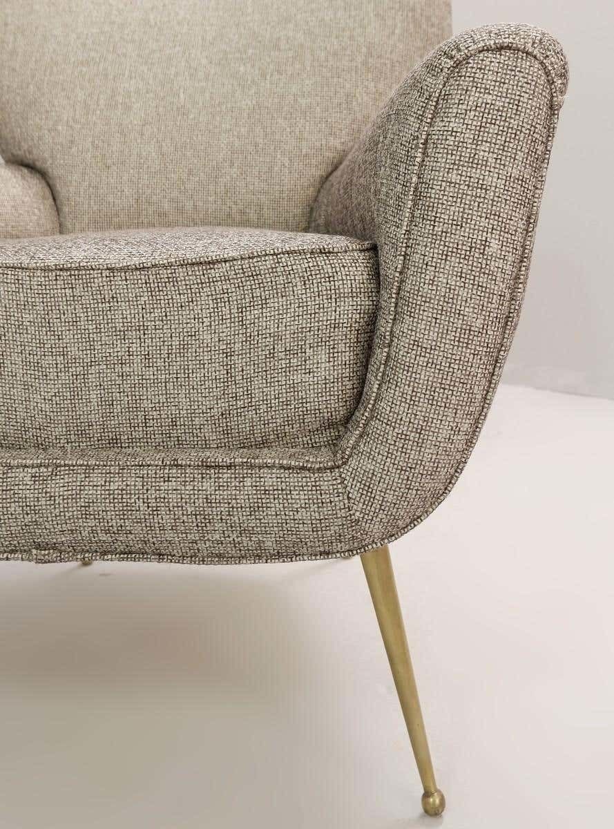 Pair Of Italian Armchairs With Ottomans, New Upholstery photo 5480.0