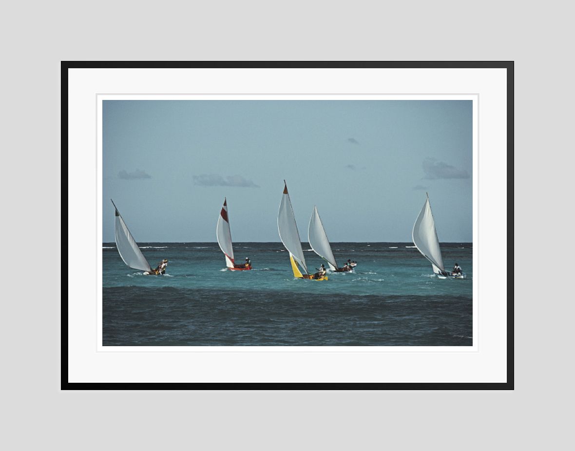 'Sailing In Anguilla' Slim Aarons Open Edition Oversize C Type Print Framed In Black