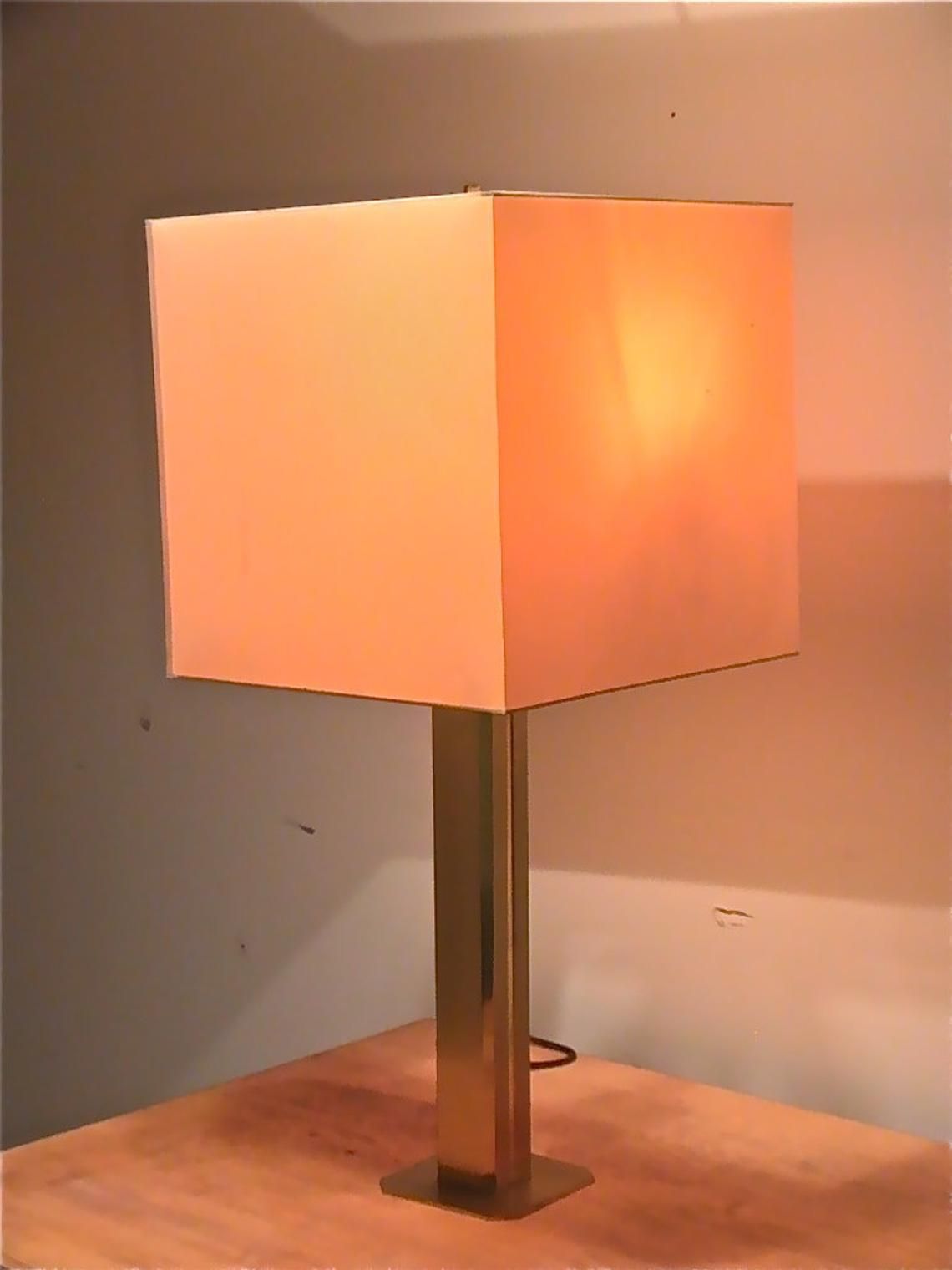 Vintage Hollywood Regency Mid Century Modern Brass Table Lamp In The Style Of Carl Springer, George Kovacs, Nessen Studio, Willy Rizzo photo Lighting