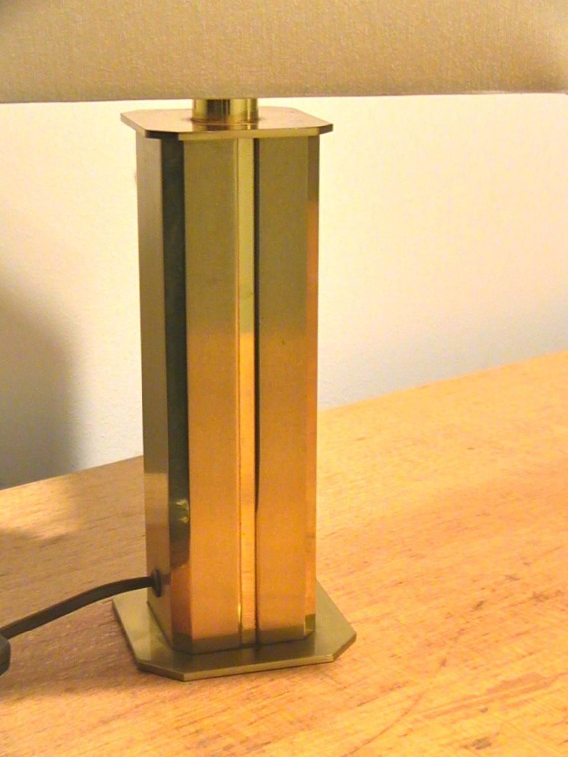 Vintage Hollywood Regency Mid Century Modern Brass Table Lamp In The Style Of Carl Springer, George Kovacs, Nessen Studio, Willy Rizzo photo 222.0