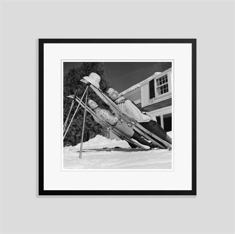 Slim Aarons 'New England Skiing' 1955 Silver Gelatin Print Framed In Black