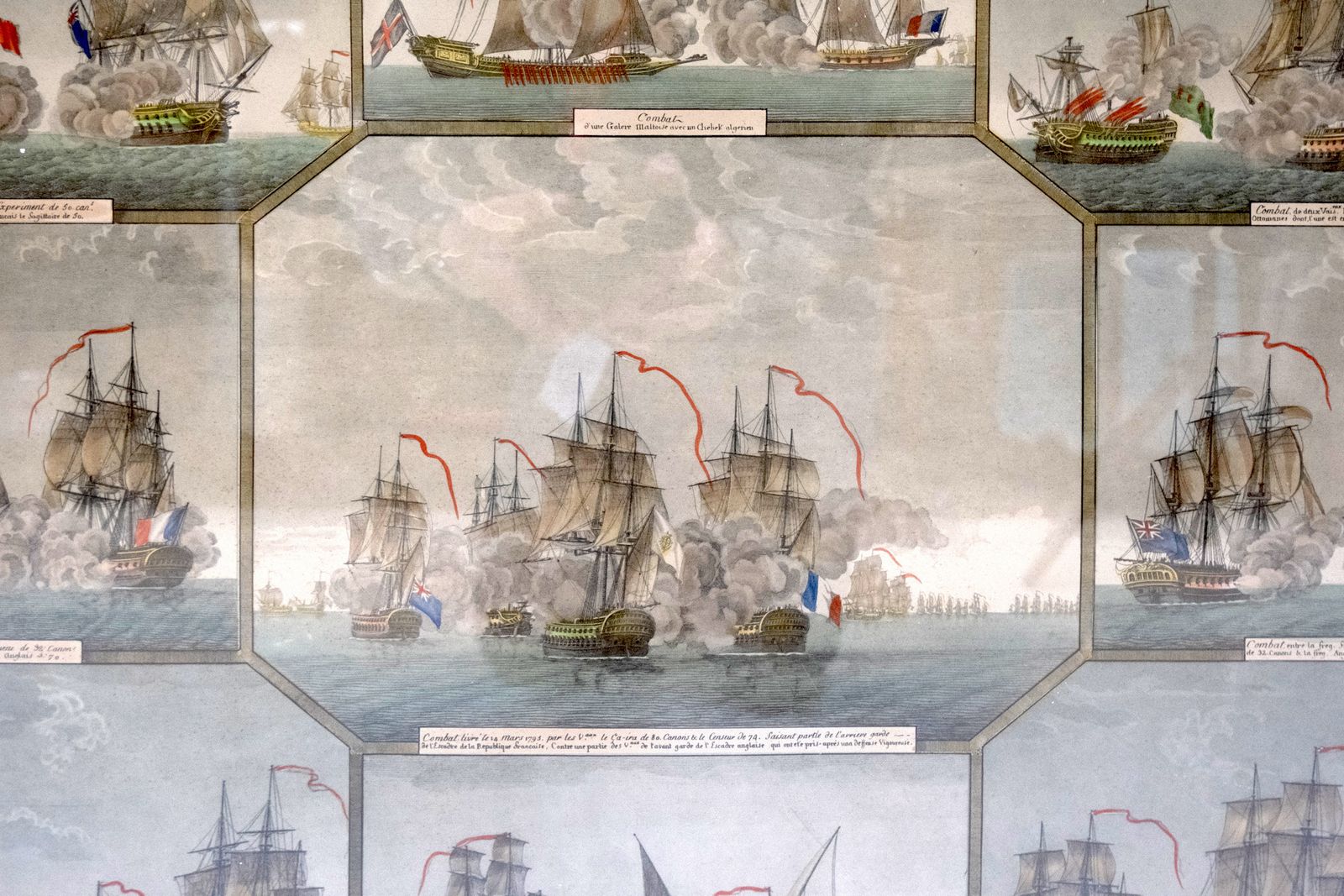 Vintage militaire salontafel "Combats Navals" Dom Joseph photo buy
