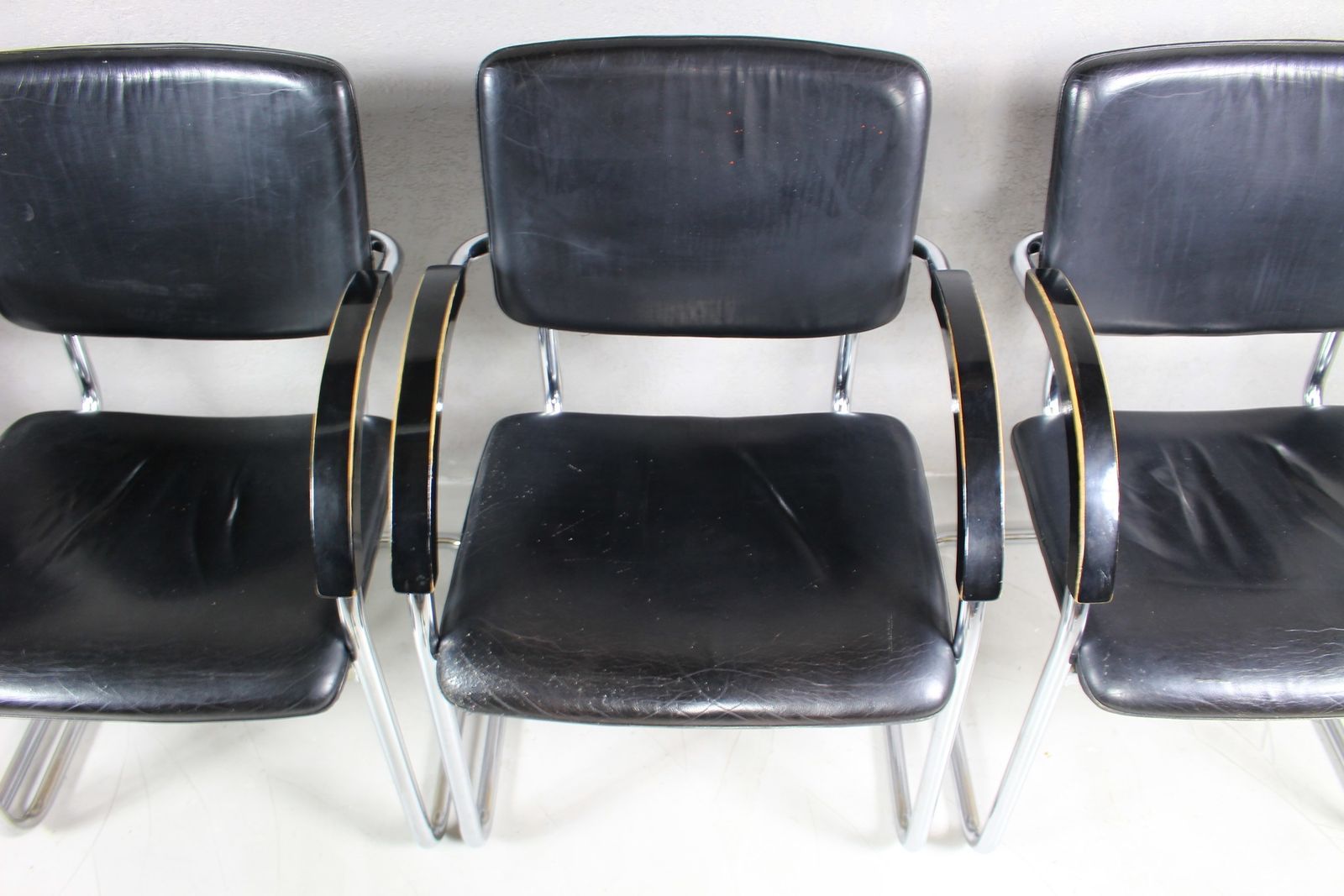 Vintage Tubular Steel Lounge Chair, Set Of 4 photo vintage