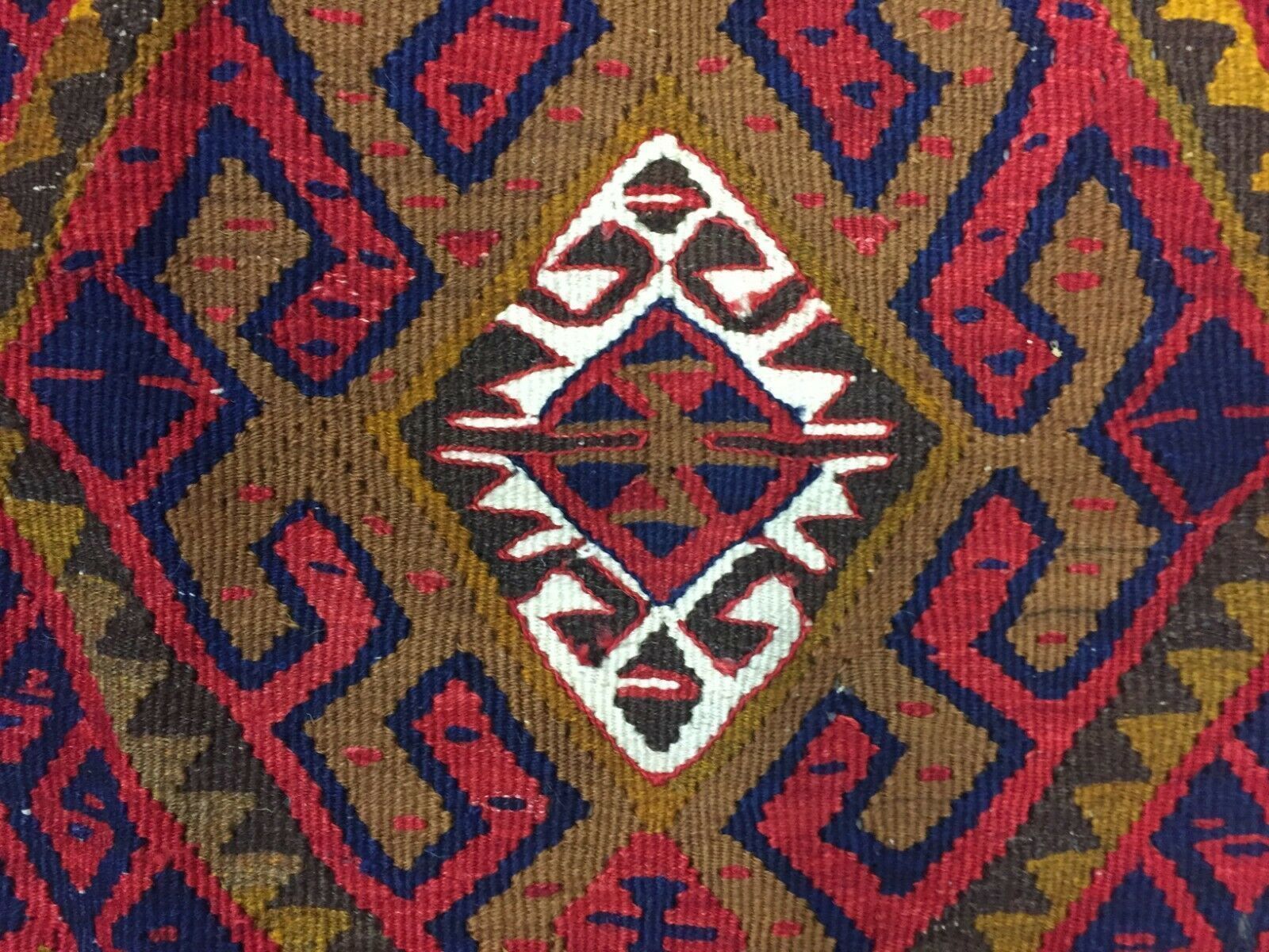 Turkish Kilim 190x145 Cm Tribal Kelim Rug, Red, Medium photo vintage