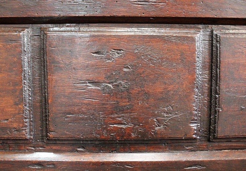 Large Oak Bench With High Backsplash   17th Century photo buy
