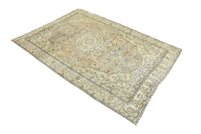 214x303 Cm Turkish Rug, Vintage, Area Rug, Handmade, Beige, Oushak Rug, Rugs, Oversized, Turkey, Large Area Rug, Rare, Oriental, Neutral, Rugs photo furniture