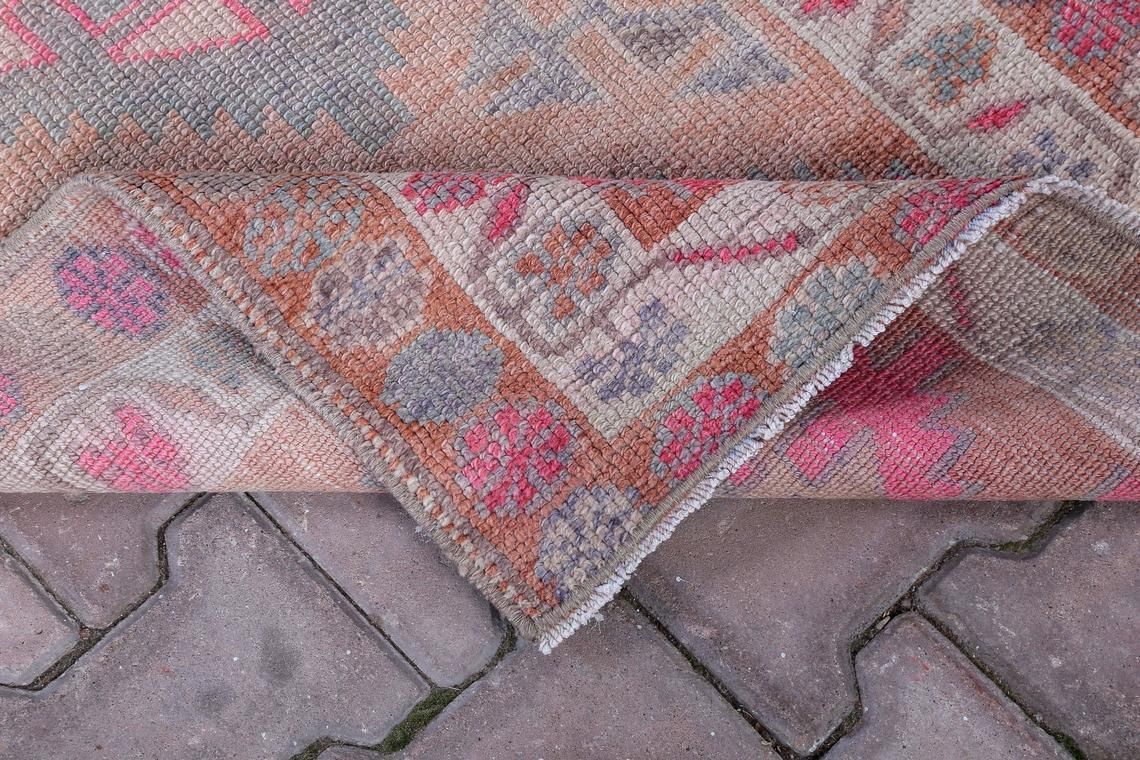 photo furniture 81x320 Cm Turkish Runner, Oushak Runner, Vintage Runner, Wool Runner, Handmade, Runner Rug, Turkish Rug, Hallway Runner, Home Decor, Pink