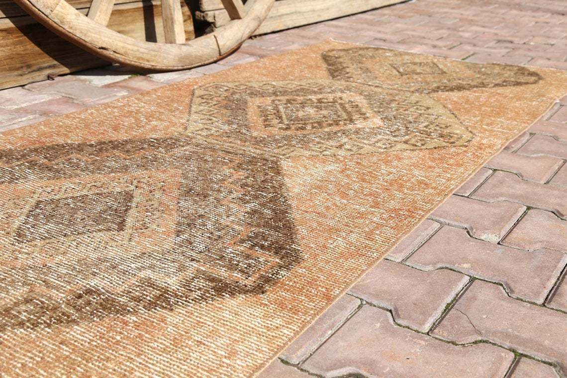 93x330 Cm Turkish Runner Turkish Rug, Runners, Handmade Rugs Runner, Turkey Rug, Rugs, Runner Rug Turkey, Faded Brown, Beige Boho Chic photo furniture